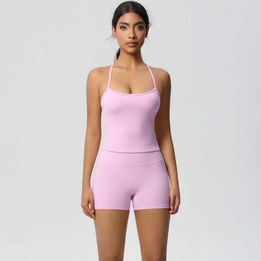 European and american nude feel brushed solid color yoga outfit set - quick-dry, breathable, 8-piece running & fitness activewear set for women