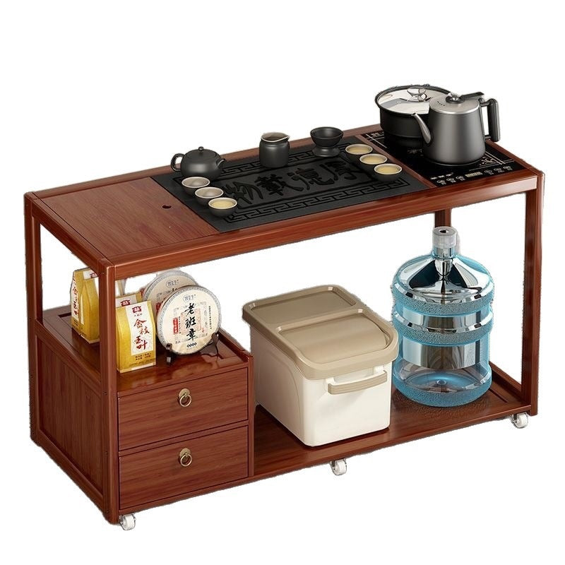 Movable tea table for home small tea table water kettle all-in-one tea cabinet tea cart kung fu tea set suit new chinoiserie coffee table