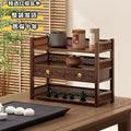 Solid wood storage rack small table antique rack tea set purple clay pot storage rack office desk tea table storage desktop