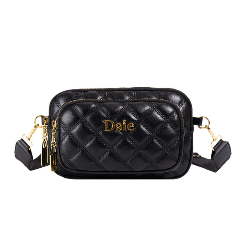 Xiaoxiangfeng bag new arrivalfashion quilted embroidery thread women's bag easiest for match shoulder bag three-layer chain mobile phone bag crossbody bag