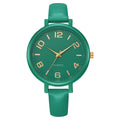 Vintage casual women's thin leather strap watch - elegant, classic, digital-inspired, niche style, student quartz wristwatch