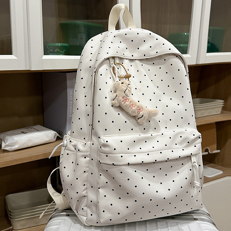 Ins polka dot school bag new arrivalniche style backpack college student fashion travel backpack easiest for match large capacity backpack