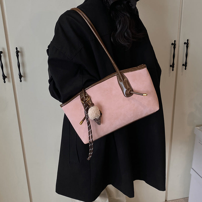 Retro large-capacity bag women's autumn and winter new foreign-style texture shoulder bag casual messenger bag small square bag tote bag