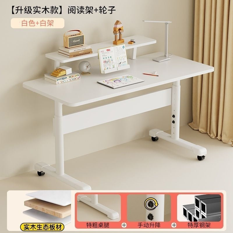 Adjustable height desk for home, student writing, and learning - compact desktop computer desk for small spaces, kids' height-adjustable study table, gaming desk