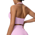 Cloud-feel halter neck backless yoga tank top - all-in-one sports bra with built-in padding, shockproof running fitness bra