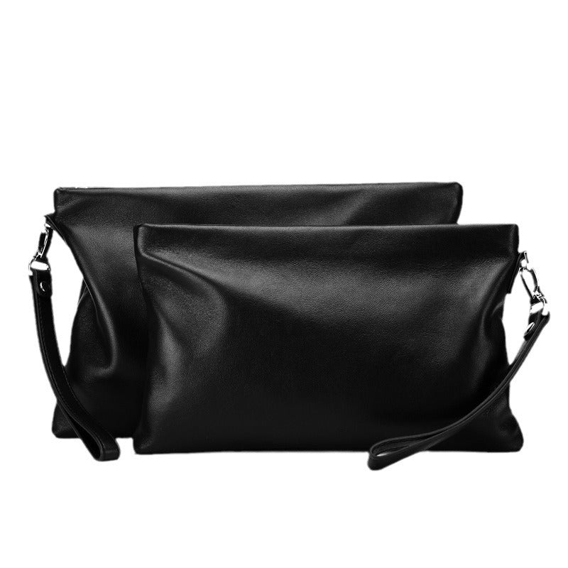 New men's bags, genuine leather casual handbags, first-layer cowhide envelope bags, large-capacity clutch bags, soft leather men's clutch bags.