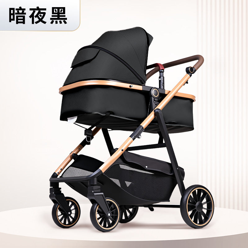 High-view double-decker stroller, 0-3 years, convertible pushchair, lightweight & foldable