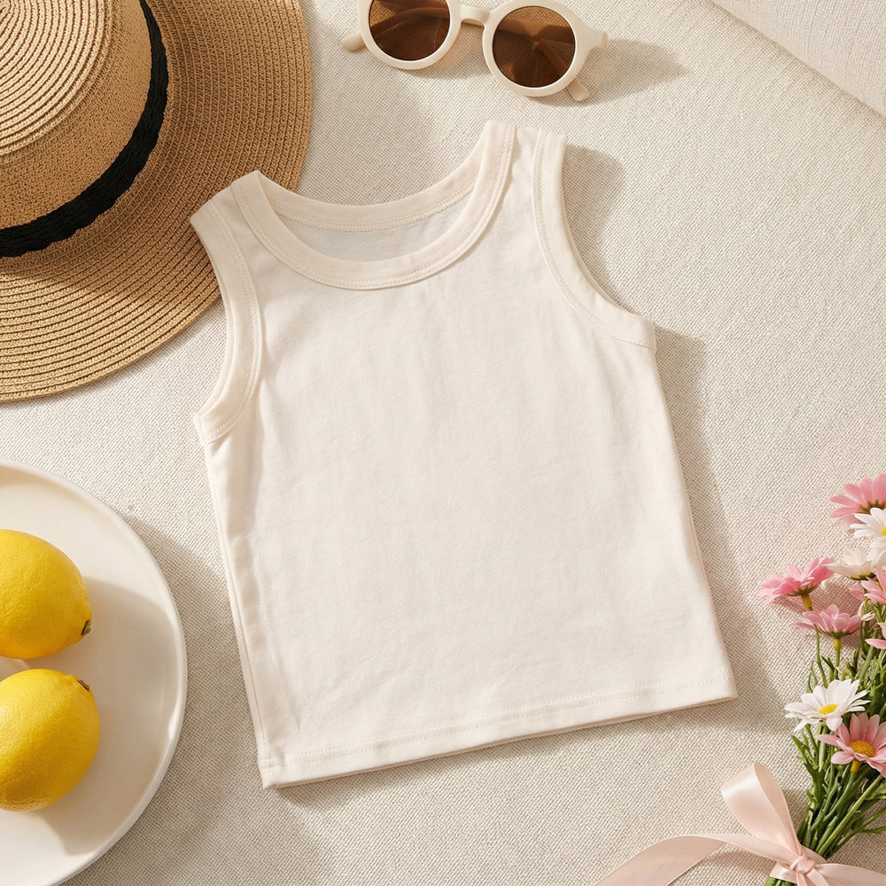 New children's cotton sleeveless tank top and shorts set - two-piece loungewear, class a quality, wholesale for cross-border e-commerce