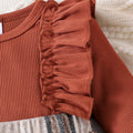 Children's clothing cross-border european and american girls brown color long-sleeved plaid khaki