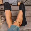 Amazon  spring/summer new arrivals: european and american style plus size round toe flat knit loafers - wholesale