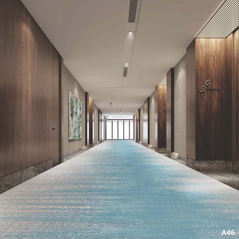 Custom hotel carpet for hallways and aisles, hotel guest room bedside rug, thickened nylon b1 flame retardant full coverage floor mat