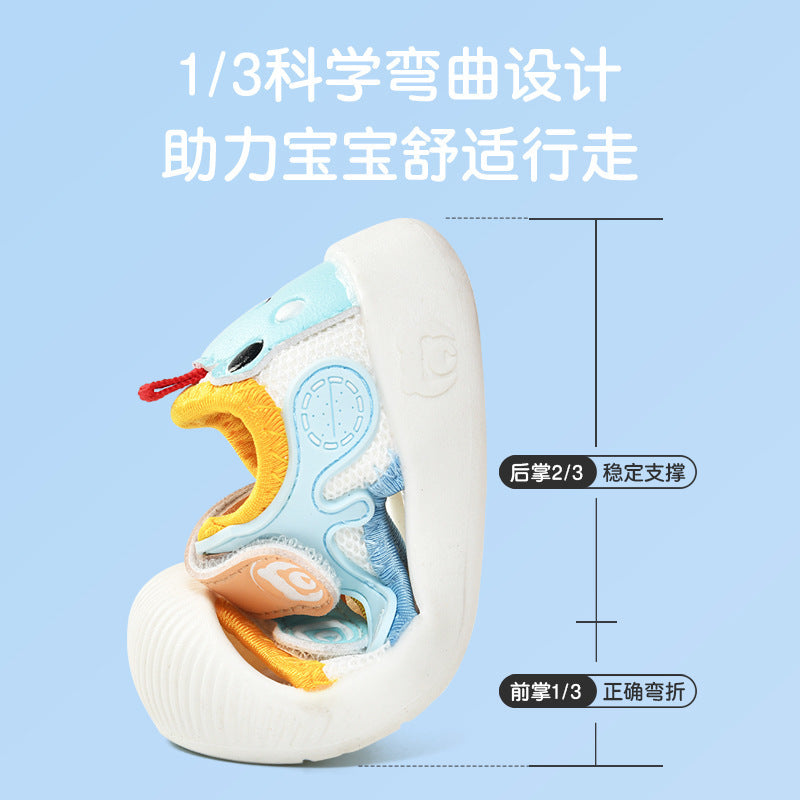 Baby sandals for girls, summer first walker shoes, 0-1-2 years old infant anti-slip soft sole mesh shoes for babies and toddlers, boys' shoes