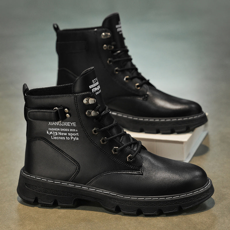 Men's spring 2026 new collection: trendy and versatile men's martin boots, work boots, non-slip, wear-resistant, thick-soled athletic sneakers