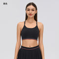 Color block sports bra women's spaghetti strap pilates fitness underwear mesh patchwork breathable yoga tank top d26107