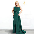 Plus size women's clothing from europe, america, and africa -  one-shoulder feather maxi dress for banquets, bridesmaids, weddings, and evening events
