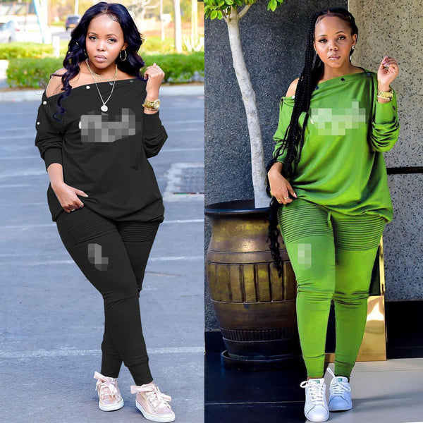 VS10133 hot sale, European and American sexy printing long sleeves, two-piece set, nightclub clothes