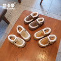 Clearance kids' casual cotton shoes  winter fleece-lined fluffy shoes velcro boys' soft sole warm snow boots