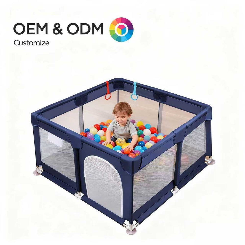 Baby playpen - portable playard for indoor use - safety barrier for crawling and walking - perfect for home and playroom