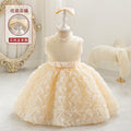 Baby girl's short evening dress, first birthday chic cake dress,  foreign trade round neck vest, european and american style