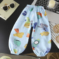Summer kids cotton silk anti-mosquito pants baby casual nine-point pants boys cotton silk pants girl thin bloomers