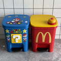Maimai trash can with lid, cute and childlike, for home, living room, bedroom, silent, large capacity, bathroom, kitchen