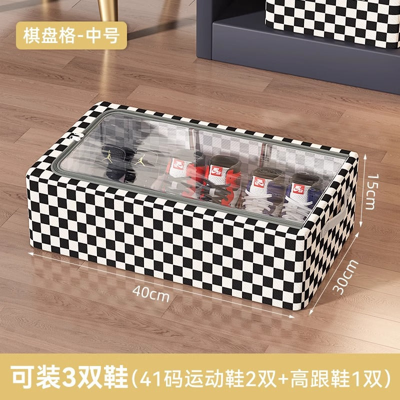 Shoe box, shoe storage, space-saving transparent shoe box, boots, shoe support, bed sole, foldable shoe cabinet, shoe rack.