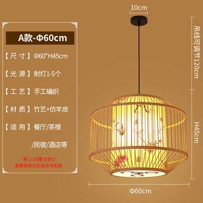 Bamboo Lantern Chandelier Chinese Hotel Engineering Lobby Restaurant Hot Pot Restaurant Hotel Box Bamboo Art Restaurant Lighting