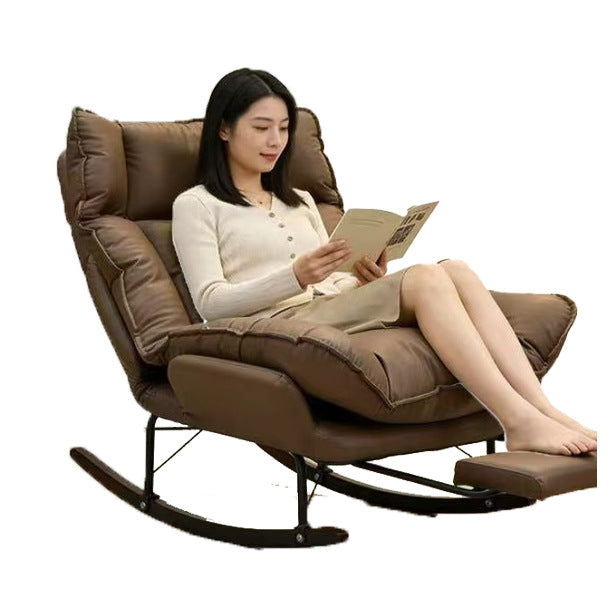 Rocking chair recliner - adult size, fully reclining, suitable for lounging and sleeping - balcony single seater leisure chair, living room nap sofa, lazy rocking chair - direct from the manufacturer