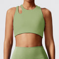 new arrivalcut out yoga clothes suit running outdoor sportswear tight back high waist peach hip fitness clothes