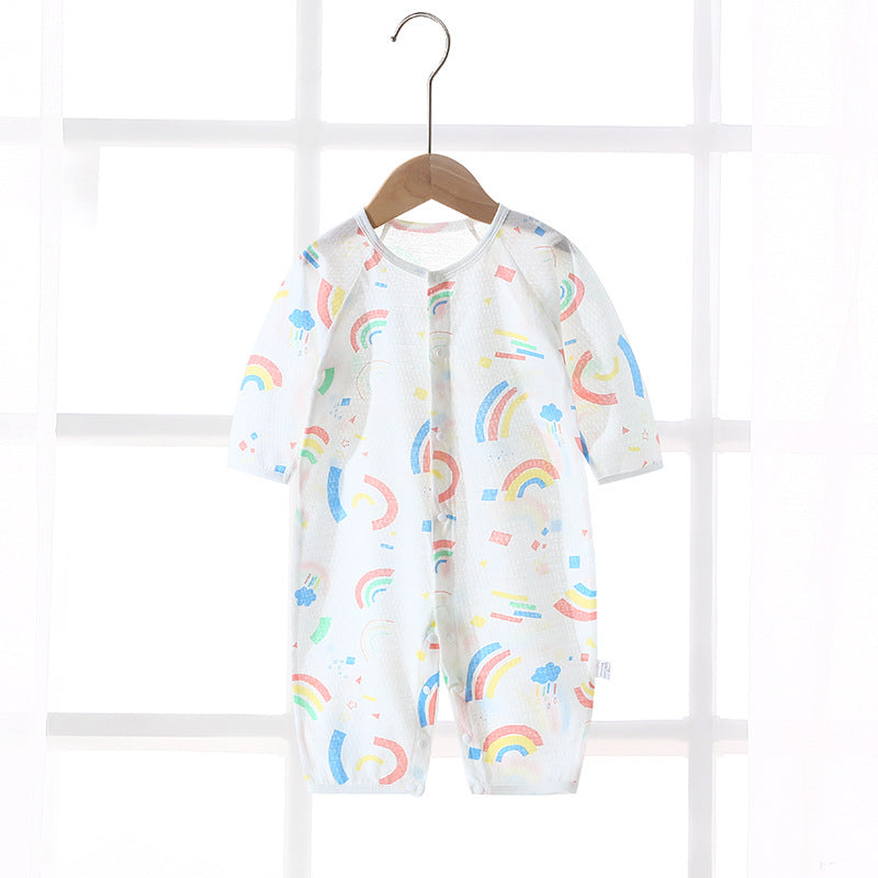 Baby rompers summer thin air conditioning suit baby pure cotton pajamas onesie newborn clothes long sleeve spring and summer outfit