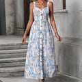Women's printed dress  summer flowy a-line loose snow white new european and american style