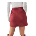 In stock-72660#  cross-border women's fashion european and american ins autumn and winter new a-line slimming hip-covering pu leather short skirt