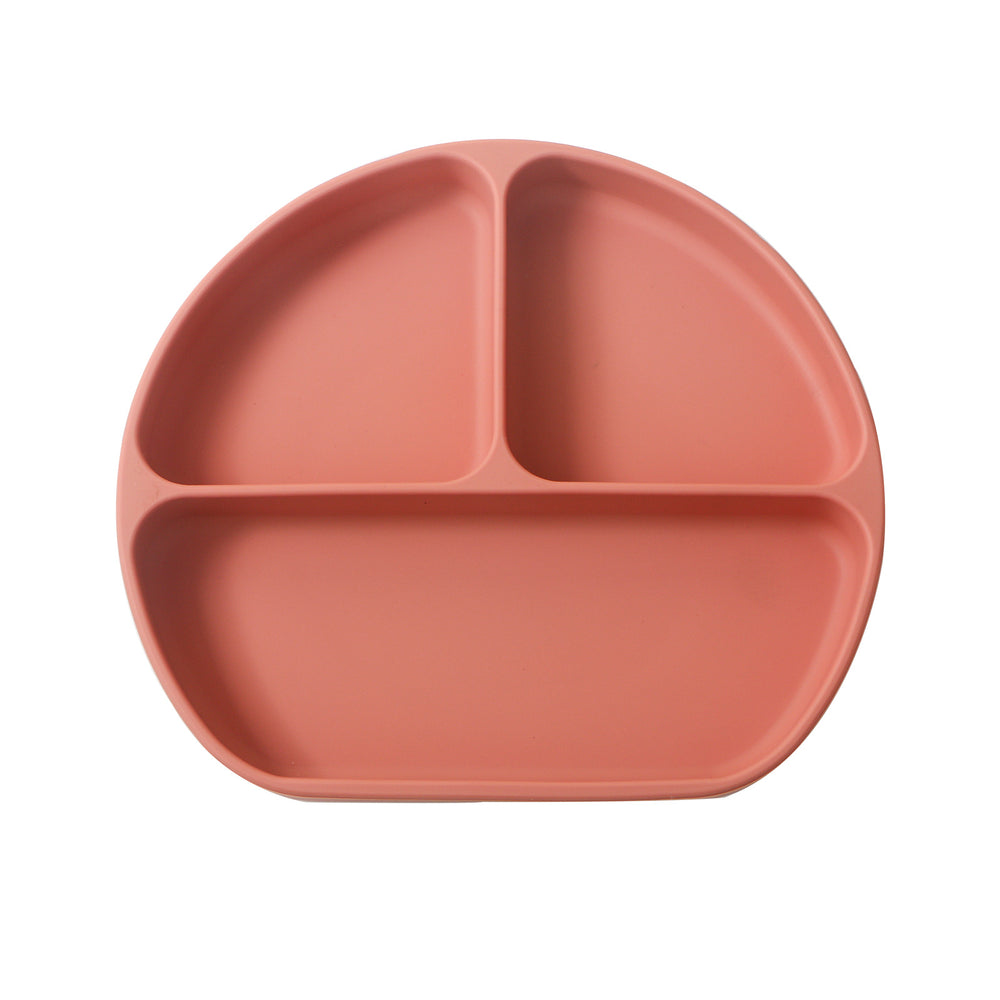 Kids food grade silicone divided dinner plate kids tableware anti-fall food plate baby anti-spill dinner plate