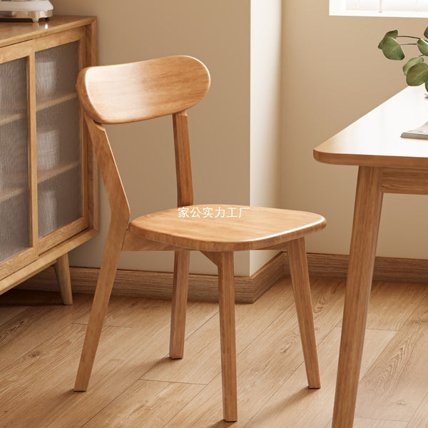 Solid wood dining table chair household dining chair log casual back chair restaurant dining stool Nordic negotiation desk chair