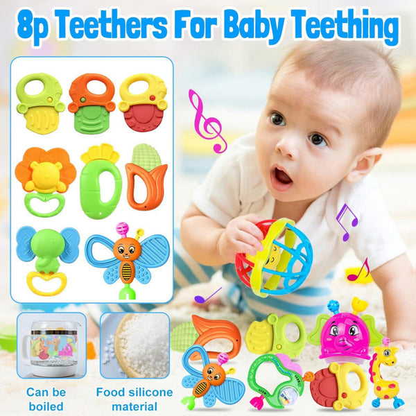 Cross-border export  baby rattle toys, newborn toys, hand-held toothpaste package, Dingbao bell handbell.