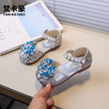 Vancahao niche design girls' rhinestone princess shoes,  spring/autumn new collection, kids' fashion pearl-embellished closed-toe sandals