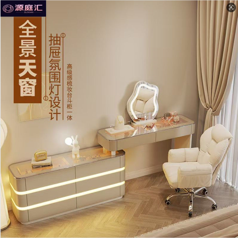 New arrival mirror dressing table for home bedroom classy sense chest all-in-one dressing table casual solid wood long dressing table