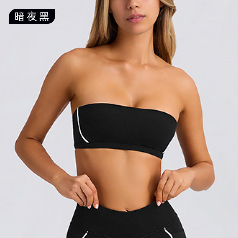 Tube toptops strapless pants high elastic back sports intimates bra non-slip running pilates yoga suit