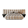 Cream style widescreen bed house large soft-packed fabric bed bedroom classy furniture double bed master bedroom 2.4m