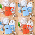european and american new arrival: fashionable and trendy girls' 4-piece set - suit, hat, and shorts - cross-border exclusive girls' outfit