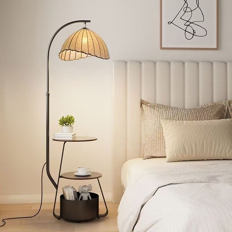 Cream style living room sofa corner floor lamp bedroom bedside table all-in-one table lamp storage vertical lamp