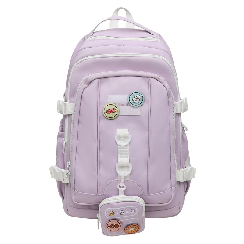 New Korean version ins large-capacity fashionable and versatile high-value schoolbag, junior high school and high school students travel backpack