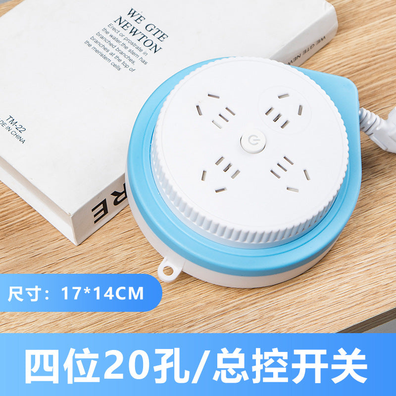 Retractable storage socket with cable power strip Multifunctional with USB plug-in board Porous plug-in board Electric plug Drag cable