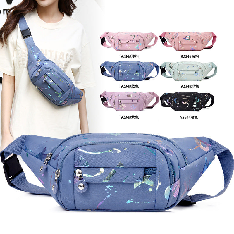 Fanny pack women's new fashion trend versatile shoulder bag light travel sports chest bag casual messenger small backpack