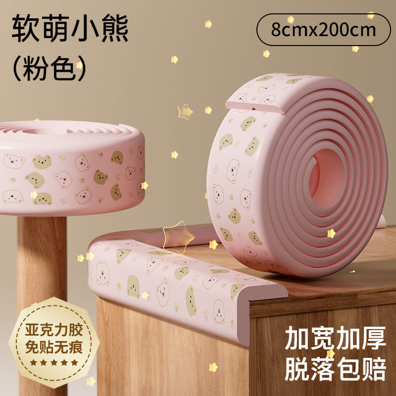 Cartoon print anti-collision strips, thickened baby safety corner protectors, damage-free anti-collision strips for kids