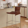 Luxury retro style thickened leather bar stool high back bar chair beauty salon chair home commercial leisure chair
