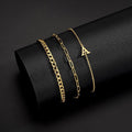 New arrival: cross-border fashion versatile 26-letter bracelet set - 14k gold plated, lightweight luxury, stackable bracelet jewelry for women