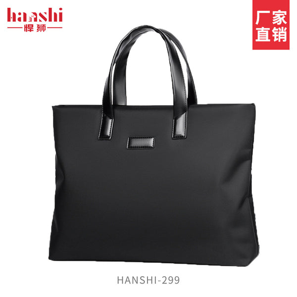 Fashion Men's Briefcase Portable Casual Women's File Bag Commuter Waterproof Computer Bag Gift Oxford Cloth Conference Bag