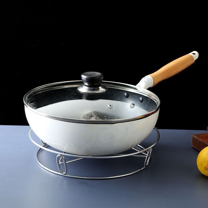 Stainless steel pot rack, kitchen household shelf, lid, heat insulation and anti-scalding pot, pot pad bracket, steam rack storage