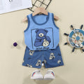 Kids' tank top set - summer new arrival: pure cotton girls' shorts outfit, korean style sleeveless set for baby boys and girls
